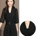 thumbnail image 4 of Pantalon Large Taille Haute Noir pour Femmes Mode une-Pièce (TG), 4 of 10