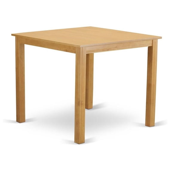 Pemberly Row Cafe 42" Square Wood Counter Height Table in Natural Oak