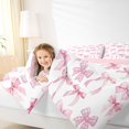 thumbnail image 3 of spefrowx Watercolor Pink Bow Twin Bedding for Girls, Gingham Polka Dot Ribbon Bedding Comforter Set, Pink Reversible, 7 Pieces, 3 of 6