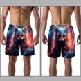 thumbnail image 3 of luoweisi Men's Beach Shorts Quick Dry Swim Trunks with Mesh Lining Cat M, 3 of 5