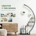 thumbnail image 3 of 5 Tier Metal  Stand Indoor, 67.25“ Tall Half Moon Shape Multiple Stand Holder Shelf Planter Display, Hanging Shelf Flower Stand Ladder for Patio Garden Living Room, Black Set of 2, 3 of 8