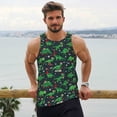 thumbnail image 6 of Gukieu Dino Christmas Party Print Men's Quick Dry Fitness Vest, Round Neck Sleeveless Fitness Bodybuilding Top-XX-Large, 6 of 7