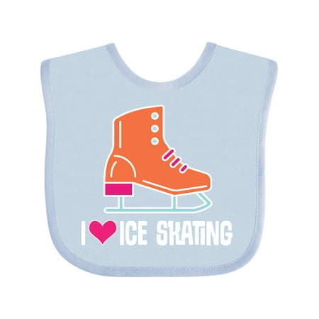 

Inktastic I Love Ice Skating Gift Baby Boy or Baby Girl Bib