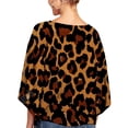 thumbnail image 3 of Uhndy Women Floral Leopard Tie Front Blouses Tops V Neck Batwing Short Sleeve Summer Boho Tunic Shirts Plus Size Work T Shirt, 3 of 3