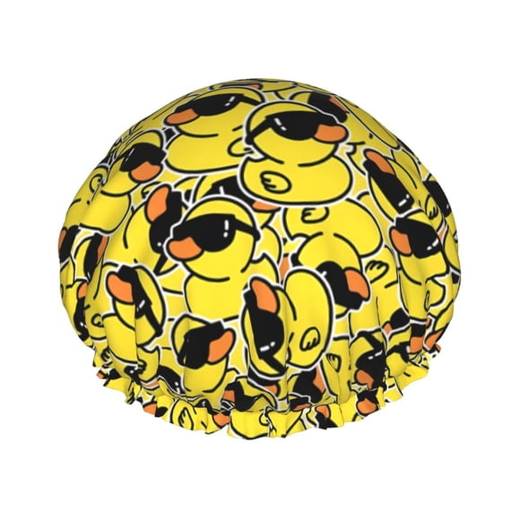 Gorro de ducha de patos bonitos para mujer, gorro de baño de doble capa impermeable reutilizable, protección para el cabello, gorro de ducha elástico para salón de Spa para mujer