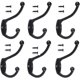 thumbnail image 1 of Ganchos antiguos, 6 ganchos para ropa retro, ganchos vintage, ganchos para toallas, ganchos para ropa, ganchos para sombreros para baño, cocina, ganchos para abrigos (negro) Adepaton LN-2377, 1 of 6