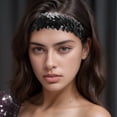 thumbnail image 2 of Unique Bargains Stretch Sequins Headbands 1 Pc Black, 2 of 6