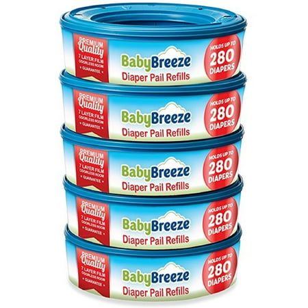 Diaper Pail Refill Bags For Playtex Genie 1400 Count 5 Pack By Babybreeze