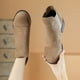 thumbnail image 5 of Zapatos Botines de mujer Botas estilo retro para mujer simples de Color sólido cómodas acolchadas cálidas con tacón grueso media talla grande estilo occidental botines botas (Khaki 6.5), 5 of 7