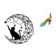 thumbnail image 1 of Escultura de metal de gato y iluminados por para decoración de hogar y jardín. Regalo único para amantes de los gatos negros y adorn, 1 of 8