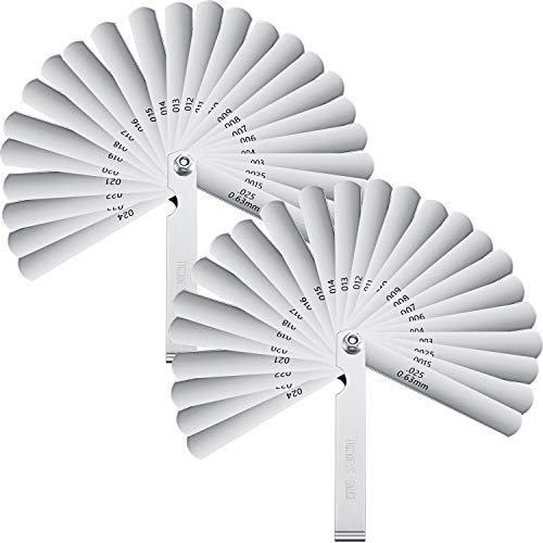 2 Pieces Steel Feeler Gauge Dual Marked Metric and Imperial Gap