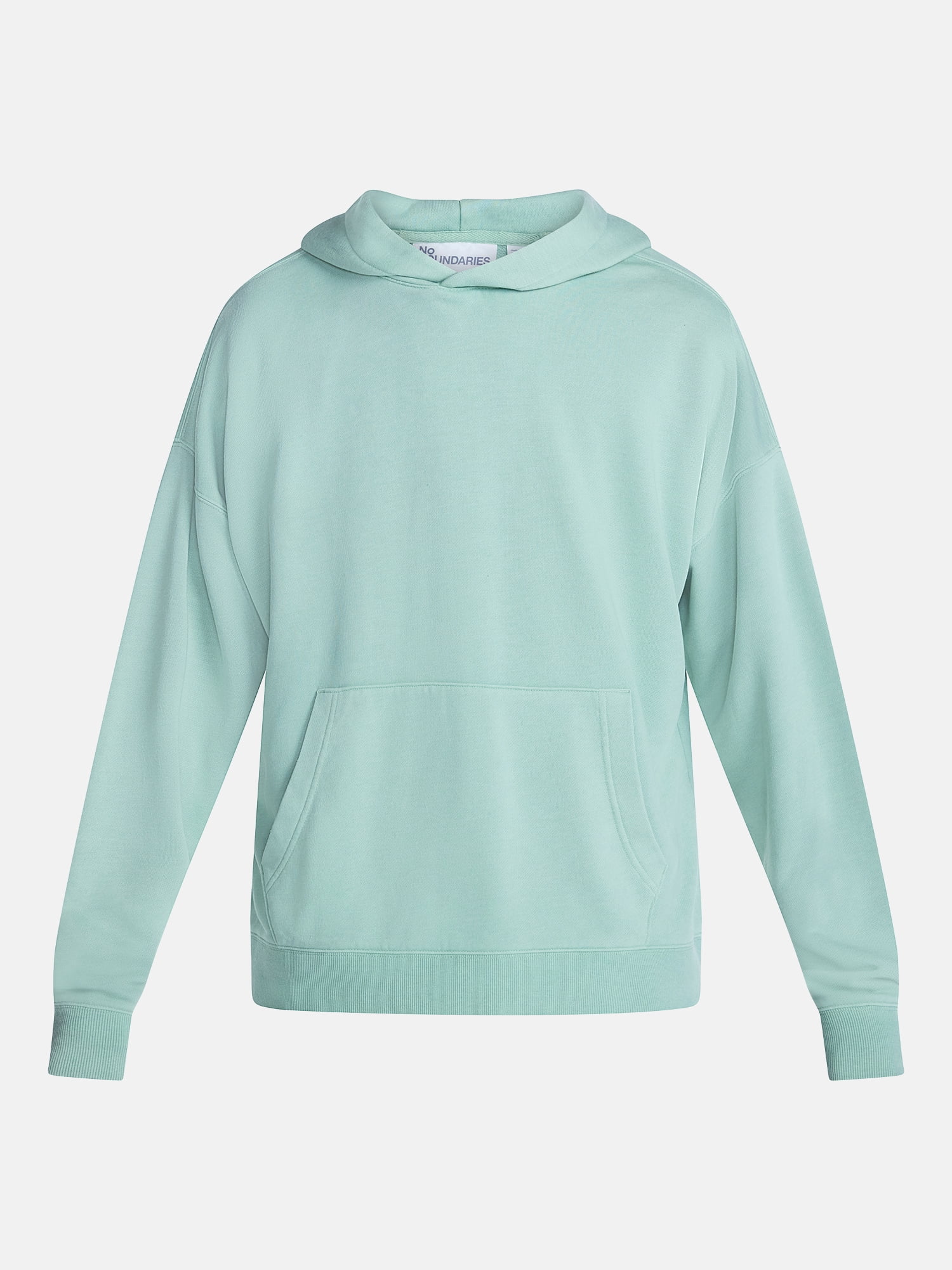 No Boundaries Boxy Fit Oversized Fleece Hoodie with Long Sleeves, Men's XS-4XLT