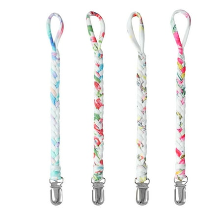 Puloru Baby Braided Pacifier Chain, Infant Chew Toys Holder with Clip