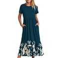 thumbnail image 1 of Dresses for Women Womens Round Neck Short Sleeve Printed Dress, 1 of 1