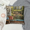 thumbnail image 2 of PHYHOO  Summer Retro Outdoor Throw Pillow Covers Welcome to Our Porch Sign and Breathe Letter Decor Pillow Covers for Swing Garden Hammock Chair Sofa White, 2 of 5