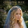 thumbnail image 3 of Miallo Handmade Blue Crystal Hair Hoop, Sparkling Beaded Wedding Guest Headband, Elegant Sapphire Tone Hair Jewelry, 3 of 6
