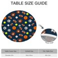 thumbnail image 4 of Football and Tennisball Navy Pattern Round Fitted Tablecloth with Elastic Edge, Waterproof Dining Table Cover for Indoor Outdoor Camping and Daily Use, 4 of 4