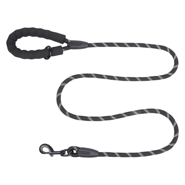 Correa para perros Fuerte absorción de golpes Poliéster elástico Cuerda para perros Entrenamiento anti-tirón Correa para perros Correa reflectante Negro
