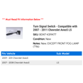 thumbnail image 2 of Turn Signal Switch - Compatible with 2007 - 2011 Chevy Aveo5 LS 2008 2009 2010, 2 of 2