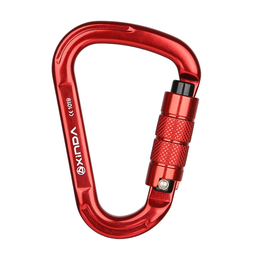 25KN Professional Safety Master D Buckle Outdoor Rock Climbing Rescue Carabiner Equipment Carabiner Clip Climbing Safety Lock Black