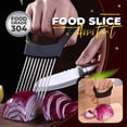 thumbnail image 2 of VALINK Food Slice Assistant Stainless Steel Onion Fork Holder Kitchen Vegetable Slicing Auxiliary Tool Onion Holder Cutter, 2 of 6