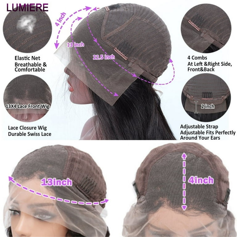 13x4 Bone Straight Lace Frontal Human Hair Wigs Brazilian