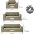 thumbnail image 2 of Juego de 3 Fundas Cubre Sala - Tejido Jacquard Elástico Fácil Lavado. Ideal para Proteger Tus Muebles - Protector de sillón - Sofa Cover (Marfil (Afelpado)), 2 of 7