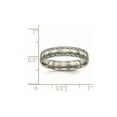 thumbnail image 4 of Ladies or Mens Titanium Polished Criss-Cross Grooved Band Ring (5mm) for Women, 4 of 5