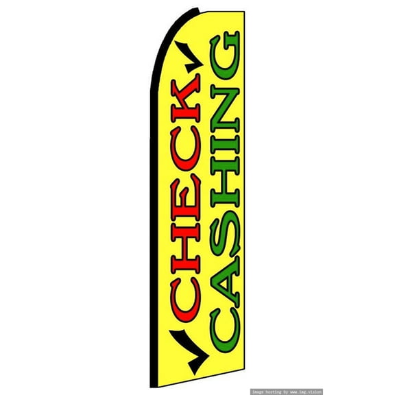 Check Cashing Swooper Flag (Hardware Not Included) |Advertisement /Business Flags | Feather Flag |