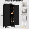 thumbnail image 5 of 61.1"H Metal Stoarge Cainbet with 2 Doors and 3 Adjuctable Shelves for Kitchen Pantry Home Office, 5 of 6
