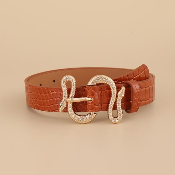 Ceinture de Taille pour Femmes, Design Serpent, Ceinture Fine à Boucle, Ceinture en Cuir