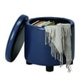 thumbnail image 7 of Designs4Comfort Round Accent Storage Ottoman with Reversible Tray Lid, Blue Faux Leather, 7 of 7