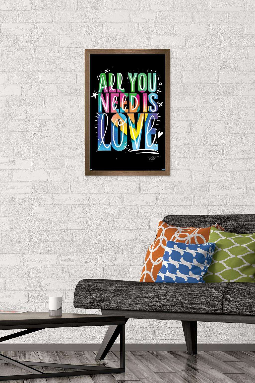 Jason Naylor - All You Need Is Love Wall Poster, 14.725" x 22.375", Framed