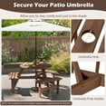 thumbnail image 5 of Demifill 6-Person Round Picnic Table Set, Picnic Table with 3 Built-in Benches and Umbrella Hole for Outdoor as Garden, Backyard, Porch, Brown, 5 of 11