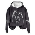 thumbnail image 5 of Hilzaten Tops for Women Hooded Casual Print Pullover Loosse Womens Long Sleeve Sweatshirt, 5 of 5