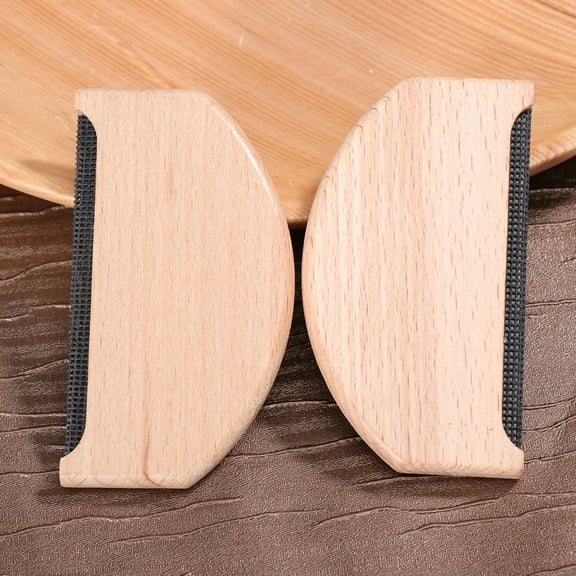 UNOMOR Clothes Pilling Remover Portable Lint Removers Khaki Wood Rectangle 2Set