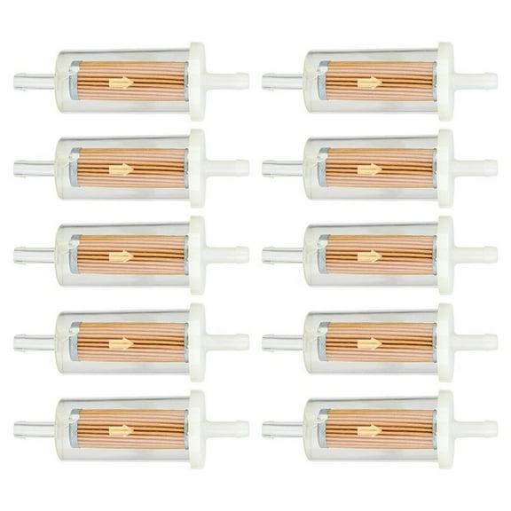 CSYANXING 10Pcs Plastic Fuel Filter for John Deere Lawn Mower Tractor D100 Series E100 Series LT Series Direct Replacement