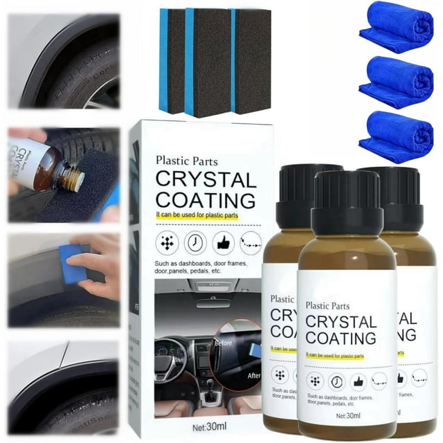 Revestimiento de cristal para piezas de plástico de automóviles, Revestimiento de cristal automotriz, Agente de restauración restaurador de plástico de larga duración, Refrescador de automóviles fácil