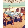 thumbnail image 2 of Fsddascl Brown Sea Turtle Coastal Outdoor Tablecloth - 60x120 Inch Dining Table Cover, Summer Beach Coral Starfish Wooden Waterproof Outdoor Table Cloth with Umbrella Hole & Zipper for Patio, 2 of 7
