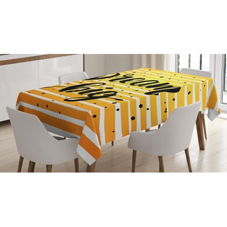 

Dream Tablecloth Horizontal Ombre Stripe with Dots Dream Big Lettering Graphic Design Rectangular Table Cover for Dining Room Kitchen 60 X 84 Earth Yellow Black Yellow by Ambesonne