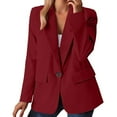 thumbnail image 2 of Casual Blazers for Women 2025 Long Sleeve Notch Lapel Collar Button Open Front Business Casual Work Office Jacket, 2 of 6