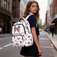 thumbnail image 4 of HUISEFOR American Flag Bows Backpack for School Kids Girls 17 Inches Large Capacity College Students Backpacks with Front Zipper, Lightweight Waterproof Shoulder Bookbag Age 6-18, 4 of 6