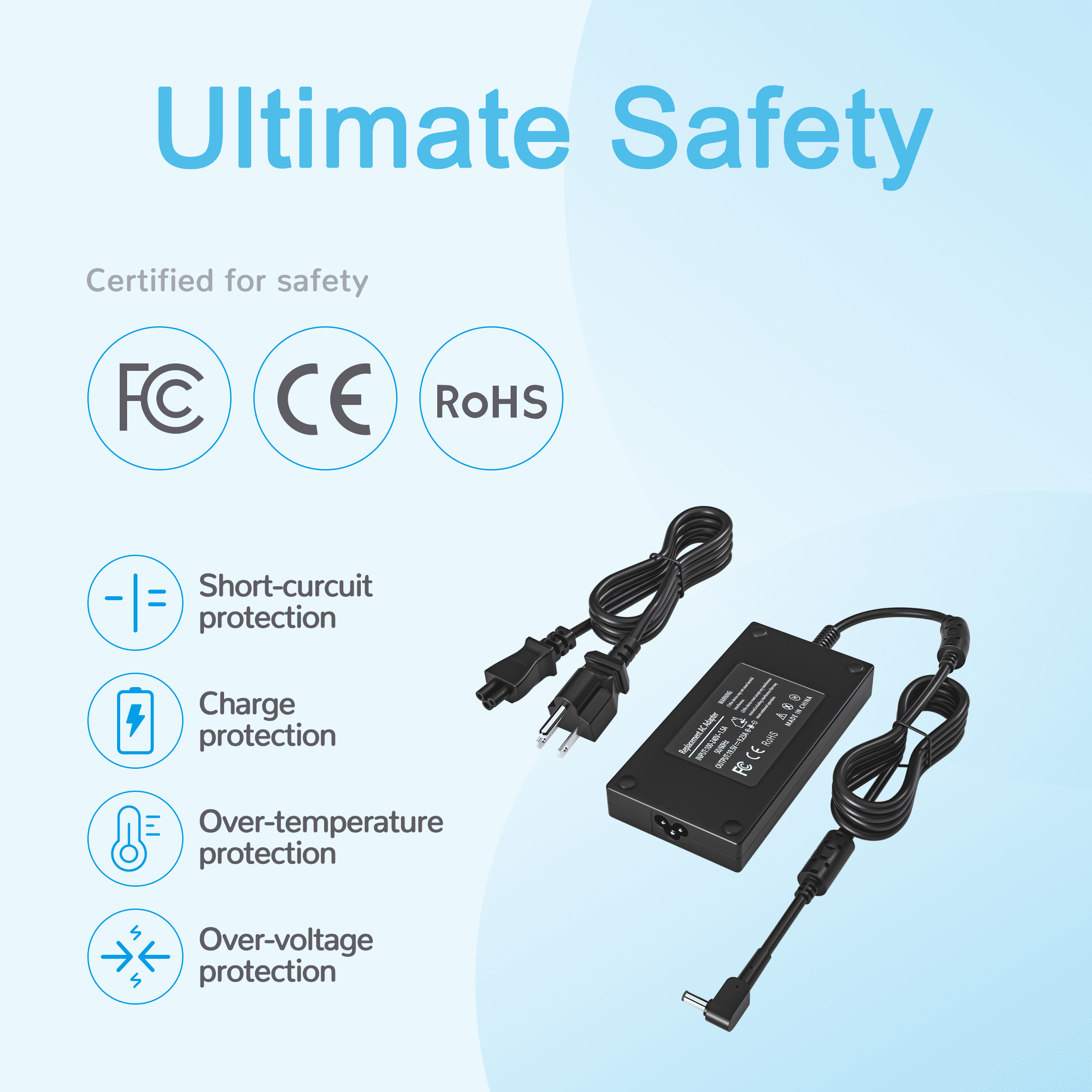 180W Laptop Charger for Acer Nitro 5 7 V15 V16 Gaming Laptop,Compatible with AN515-57 AN515-55 AN515-54 AN515-53 51 45 Predator Helios 300 G3-571 PH315-52 Triton 300 Series Power Supply Adapter
