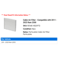 thumbnail image 2 of Cabin Air Filter - Compatible with 2011 - 2023 Ram 2500 2012 2013 2014 2015 2016 2017 2018 2019 2020 2021 2022, 2 of 2