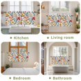 thumbnail image 6 of Retro Flower Tier Curtains, Boho Country Floral Leaf Plant Watercolor Light Filtering Kitchen Curtains, 2Pcs Rod Pocket Half Window Treatments Panels for Sink Cafe Cabinet Camper 27.5x36 Inches, 6 of 9