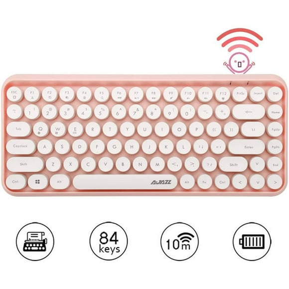 Wireless Bluetooth Keyboard Mini Portable 84-Key Typewriter Keyboard Compatible with Android, Windows, PC, Tablet-Dark,