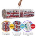 thumbnail image 3 of ProPik Christmas Gift Wrap Organizer Clear, Fits 24 Rolls of 40 Inch Long, Heavy Duty PVC Wrapping Paper Storage Bag with Handles and Zippered Top, Underbed Tote Clear Tube Container (White trimming), 3 of 4