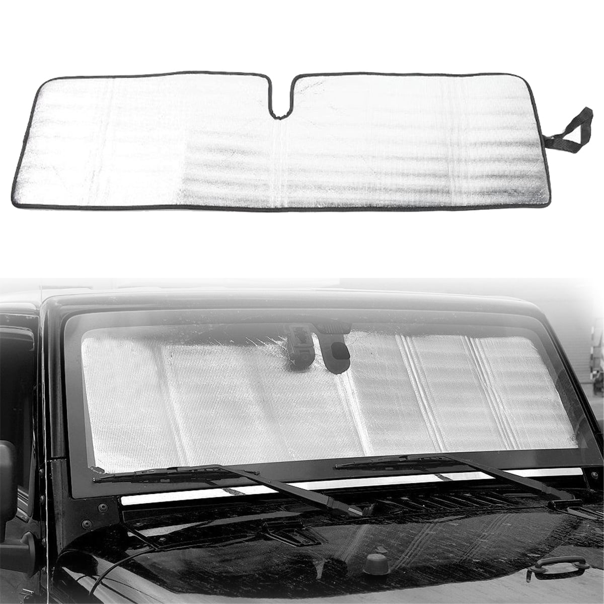 Bu_Gatti Lo_Go Car Windshield Sun Shade Easy to Use Fits Windshields of Various Sizes Sunshade to Keep Your Vehicle Cool and Damage Free Blocks Uv Rays Sun Visor Protector