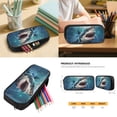 thumbnail image 4 of Jeiento 5-Piece Backpack and Lunch Box Set 16 Inch Water Resistant Polyester Blue Shark Backpack for Elementary Boys with Pencil Case, Water Bottle Holder, Keychain, Back to School, 4 of 6