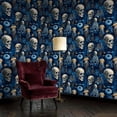 thumbnail image 6 of Boho Peel and Stick Wallpaper Dark Ocean Depths Skulls Jellyfish Sea Creatures Wall Mural 17.7in x 9.8ft Self Adhesive Removable Wall Paper Renter Friendly Wallpaper for Bedroom Kitchen Farm, 6 of 8